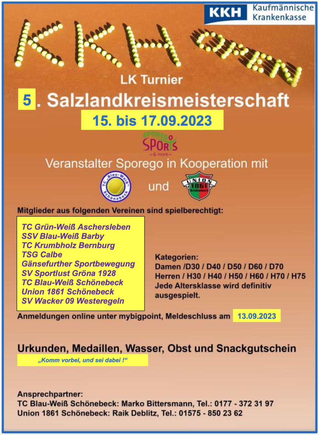 Plakat KKH open 2023 (15. - 17. September 2023)