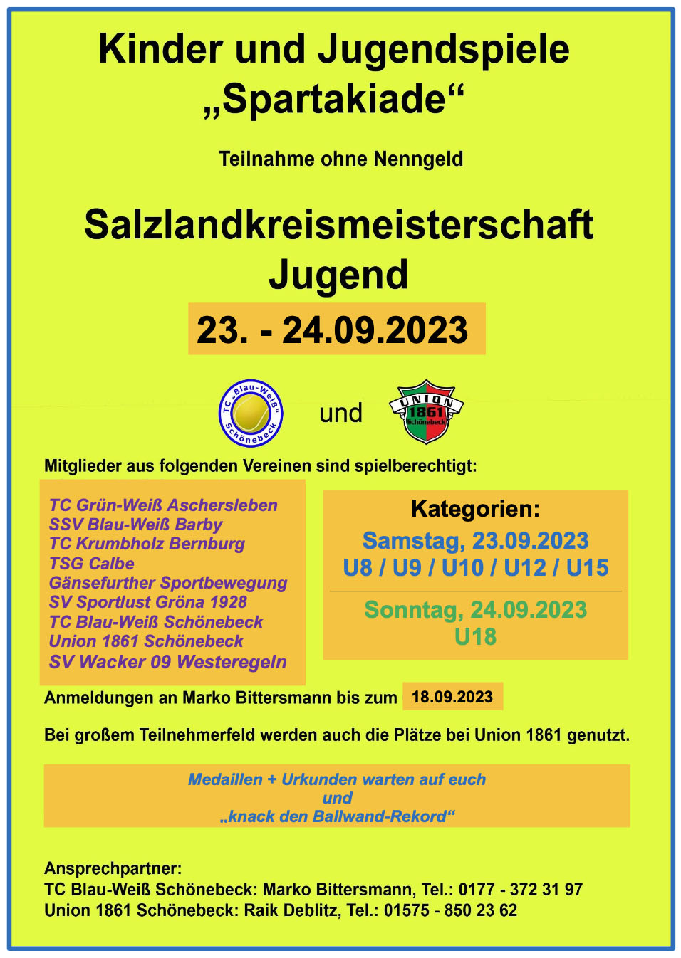 Salzlandkreismeisterschaft Jugend 2023 (23. - 24. September)